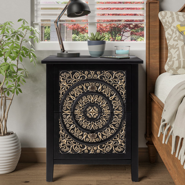 Bungalow Rose Levera Farmhouse FullyAssembled 2Drawer Nightstand